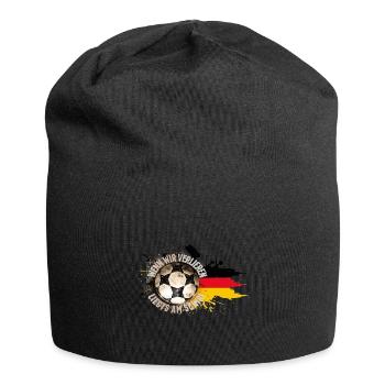 Wenn wir verlieren, liegt’s am Schiri – Fußball - Jersey-Beanie - Schwarz - Vorne