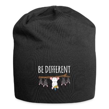 Soyez différent Licorne avec des chauves-souris - Bonnet en jersey - noir - Devant