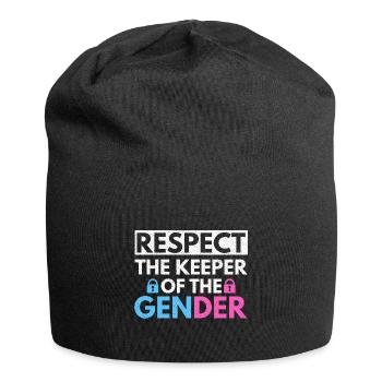 Gender Reveal Design für eine Gender-Hüterin - Jersey-Beanie - Schwarz - Vorne