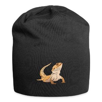 Bearded Dragon Lizard Reptile Herpetologist - Jersey Beanie - black - Front