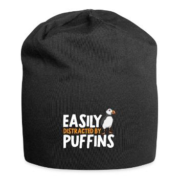 puffin puffin auke birds Lunde - Jersey Beanie - black - Front