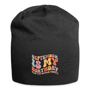 September Geburtstag - Jersey-Beanie - Schwarz - Vorne