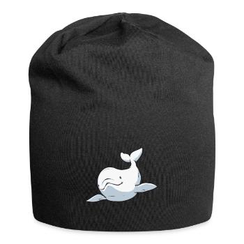 Weißwal Beluga Wal - Jersey-Beanie - Schwarz - Vorne