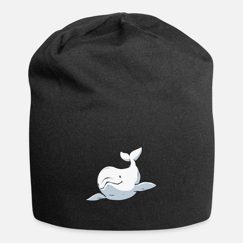 Weißwal Beluga Wal - Jersey-Beanie - Schwarz