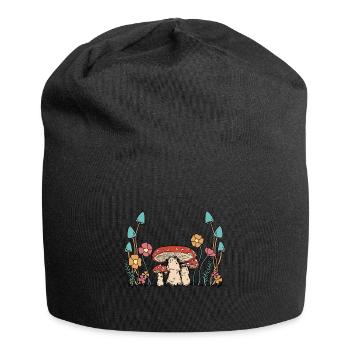 Autumn Flowers Mushrooms Nature Flora Botany - Jersey Beanie - black - Front