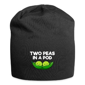 Two peas in a pod couples parents twins friends - Jersey Beanie - black - Front