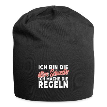 Ältere Schwester - Geschwister Liebe Spruch - Jersey-Beanie - Schwarz - Vorne