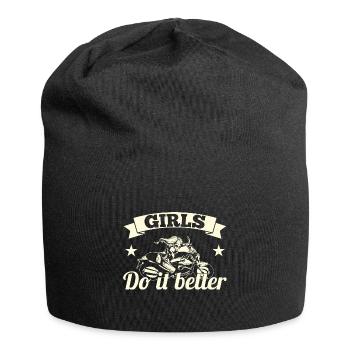 Frauen Motorrad Biker Girl Motorradfahrerin - Jersey-Beanie - Schwarz - Vorne