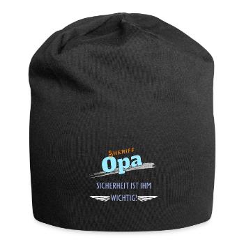 Opa Sheriff Großvater Geschenkidee Opi - Jersey-Beanie - Schwarz - Vorne