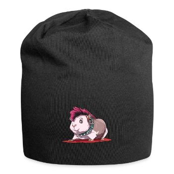 Meerschweinchen als Punker - Jersey-Beanie - Schwarz - Vorne