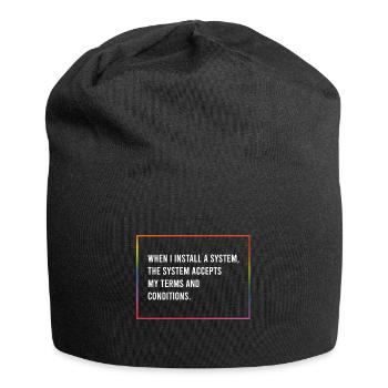 Wenn ich ein System installiere... - Jersey-Beanie - Schwarz - Vorne