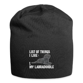 Labradoodle Hund - Jersey-Beanie - Schwarz - Vorne