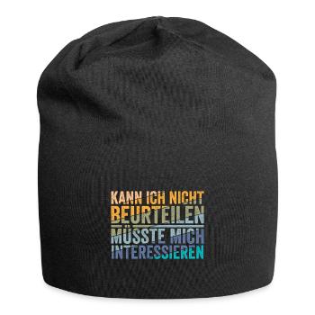 Kann ich nicht Beurteilen - Jersey-Beanie - Schwarz - Vorne