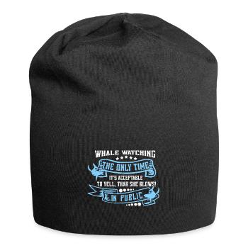 Marine mammals for orca watching and humpback whale - Jersey Beanie - black - Front