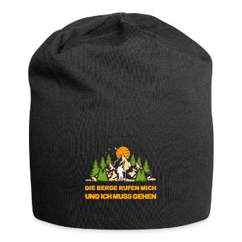 Die Berge rufen mich und ich muss gehen Berge - Jersey-Beanie - Schwarz - Vorne