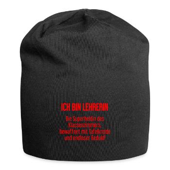 Lehrerin - Die Superheldin des Klassenzimmers! - Jersey-Beanie - Schwarz - Vorne