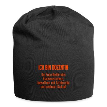 Dozentin - Die Superheldin des Klassenzimmers! - Jersey-Beanie - Schwarz - Vorne