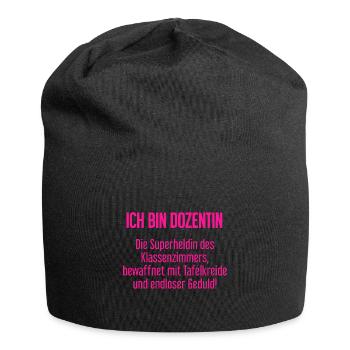 Dozentin - Die Superheldin des Klassenzimmers! - Jersey-Beanie - Schwarz - Vorne
