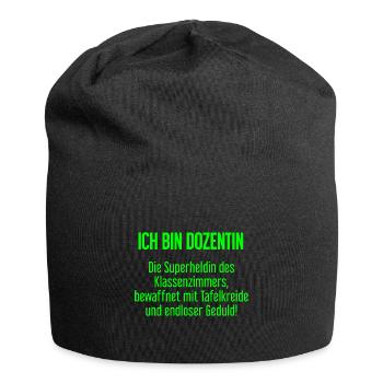 Dozentin - Die Superheldin des Klassenzimmers! - Jersey-Beanie - Schwarz - Vorne