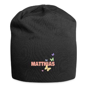 Prénom Matthias - Bonnet en jersey - noir - Devant