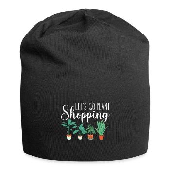 Lets Go Plant Shopping - Clay Pot Plants Gardening - Jersey Beanie - black - Front