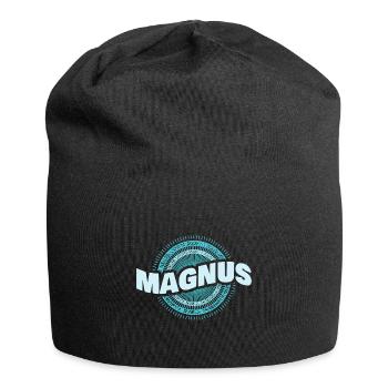 Magnus als Geschenkidee - Jersey-Beanie - Schwarz - Vorne