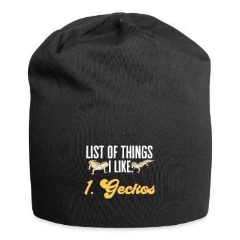 Leopard Gecko Reptile Pet Gecko - Jersey Beanie - black - Front