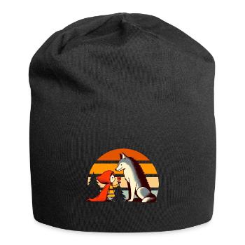 Conte de fées Le Petit Chaperon Rouge et la Forêt des Loup Mignon - Bonnet en jersey - noir - Devant