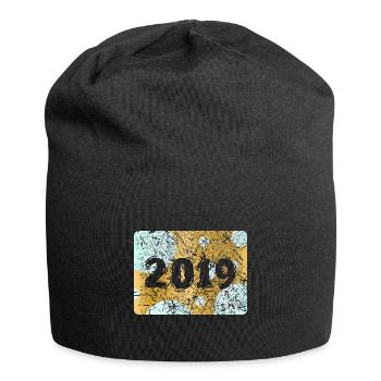 Zahl 2019 - Jersey-Beanie - Schwarz - Vorne