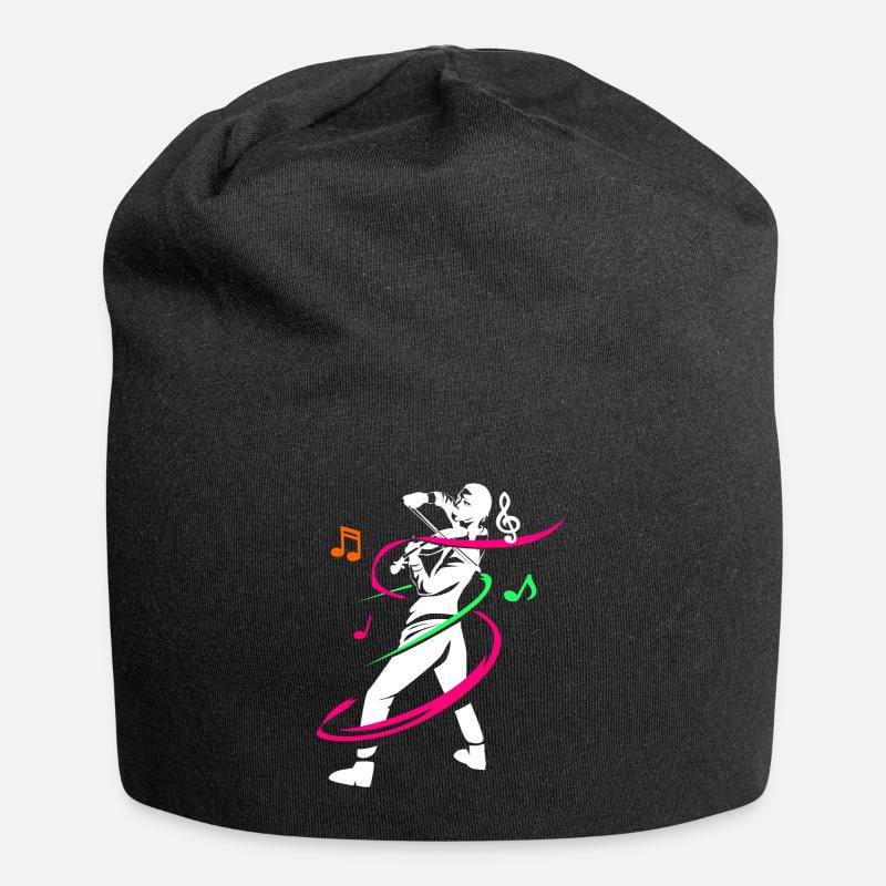 Violin violin viola gift - Jersey Beanie - black