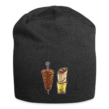 Doner kebab restaurant food gift - Jersey Beanie - charcoal grey - Front