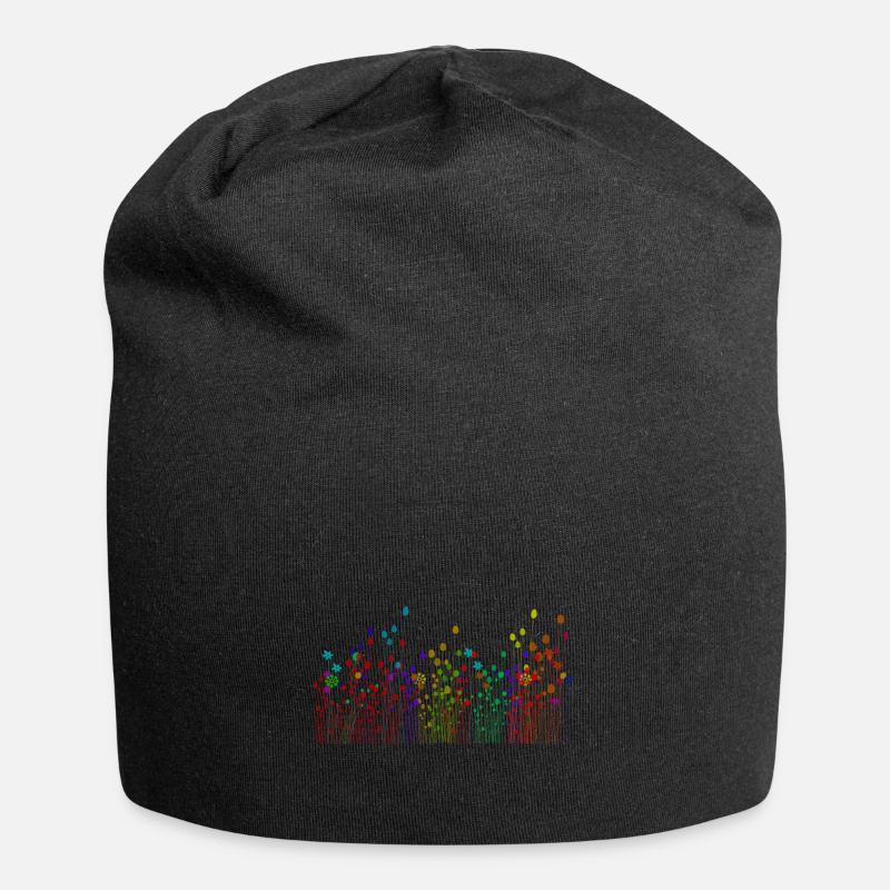 Fleurs abstraites - Bonnet en jersey - noir