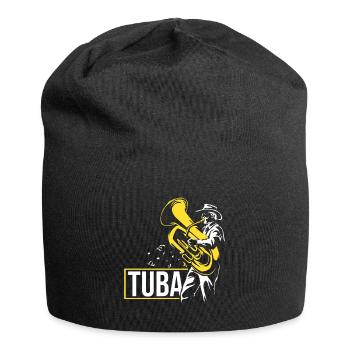 Tuba tubist music instrument gift - Jersey Beanie - black - Front