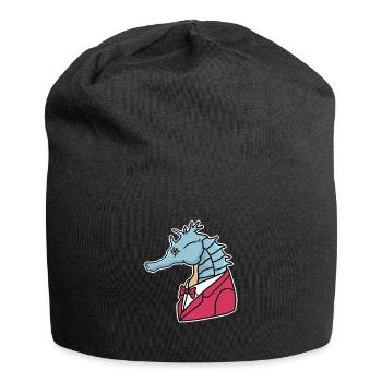 Seepferdchen Smoking Fisch Ozean Geschenk - Jersey-Beanie - Schwarz - Vorne