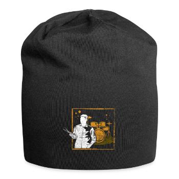 Schlagzeug Schlagzeuger Musik - Jersey-Beanie - Schwarz - Vorne