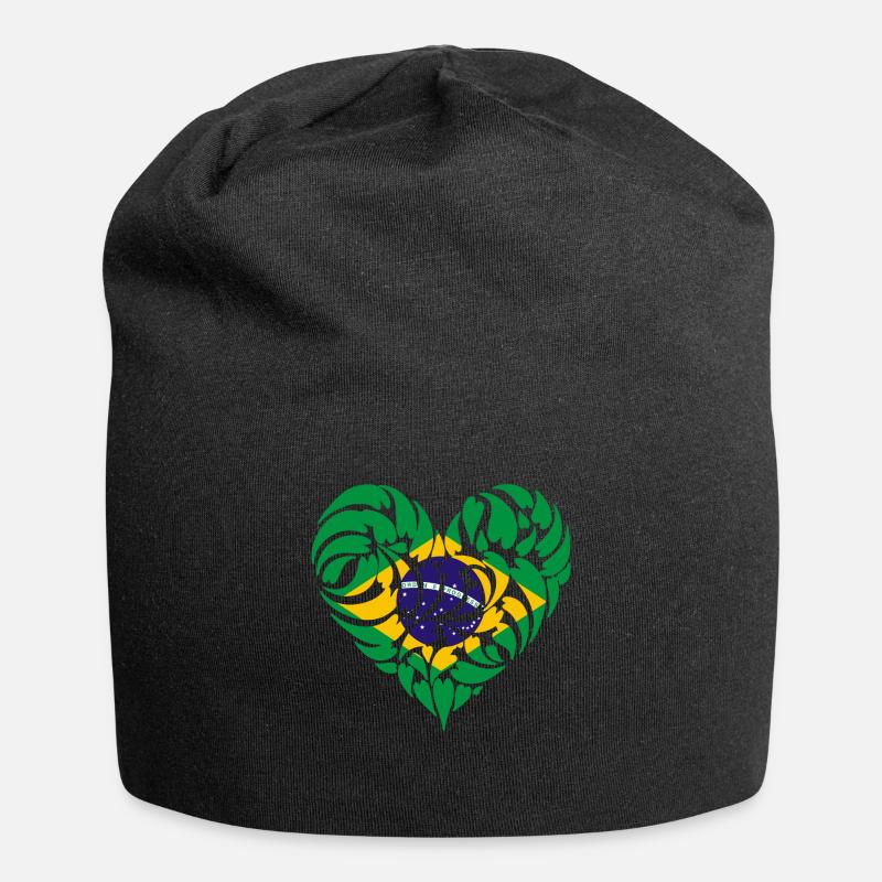Brasilien - Jersey-Beanie - Schwarz