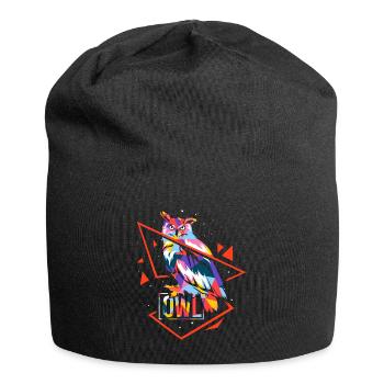 Polygone Hibou - Bonnet en jersey - noir - Devant