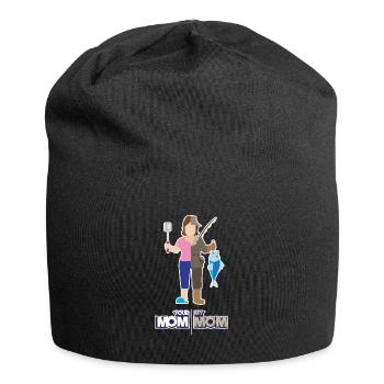 Votre maman ma maman - cadeau de pêcheur drôle de pêcheur - Bonnet en jersey - noir - Devant