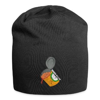 Gebackene Bohne Geschenk - Jersey-Beanie - Schwarz - Vorne