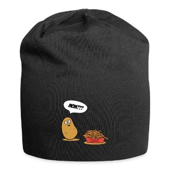 KARTOFFEL = POMMES - Jersey-Beanie - Schwarz - Vorne