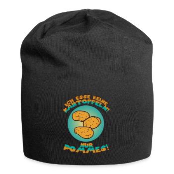 ICH ESSE KEINE KARTOFFELN....NUR POMMES! - Jersey-Beanie - Schwarz - Vorne