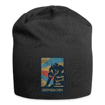 Seepferdchen Geschenk - Jersey-Beanie - Schwarz - Vorne