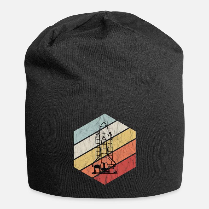 Vintage Space Shuttle - Space, Astronaut - Jersey Beanie - black