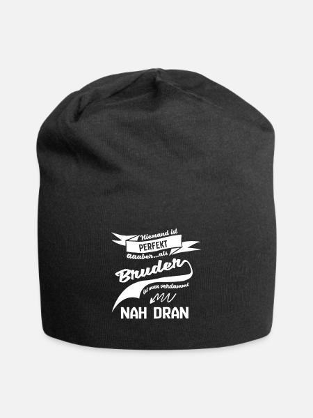 Niemand ist Perfekt aber als Bruder Geschenk - Jersey-Beanie - Schwarz