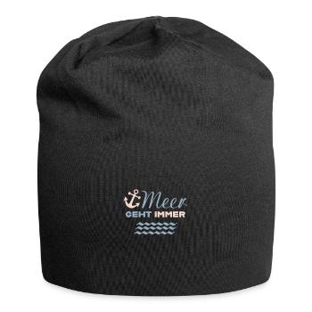 MEER GEHT IMMER lustiger Spruch Geschenk Anker - Jersey-Beanie - Schwarz - Vorne