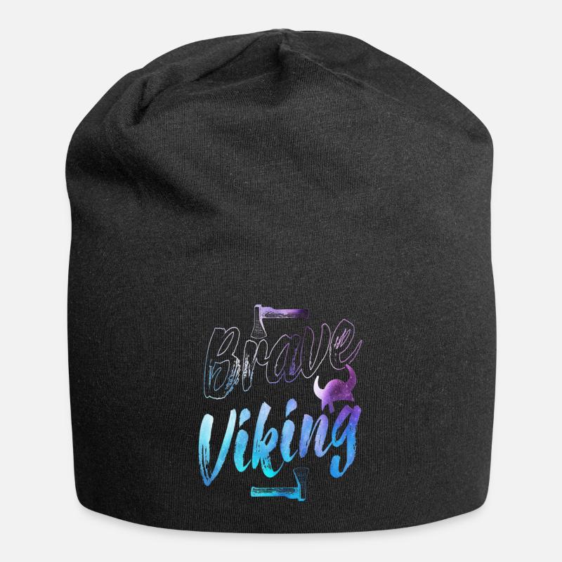 Wikinger - Jersey-Beanie - Schwarz