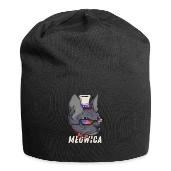 Meowica Merica Sphynx - Punaise américaine patriotique - Bonnet en jersey - noir - Devant