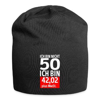 50 Jahre Plus MwSt 50. Geburtstag Spruch Geschenk - Jersey-Beanie - Schwarz - Vorne