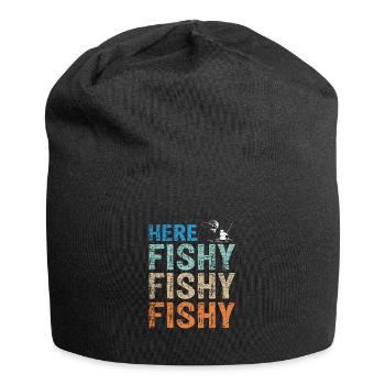 Poisson pêche drôle - Bonnet en jersey - noir - Devant