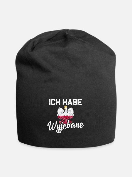 Polnischer Spruch Ich habe Wyjebane - Jersey-Beanie - Schwarz